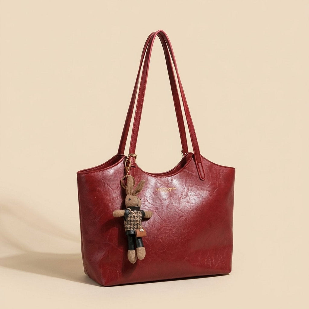 Macarena | Bolso Tote de Cuero Vegano Grande con Colgante