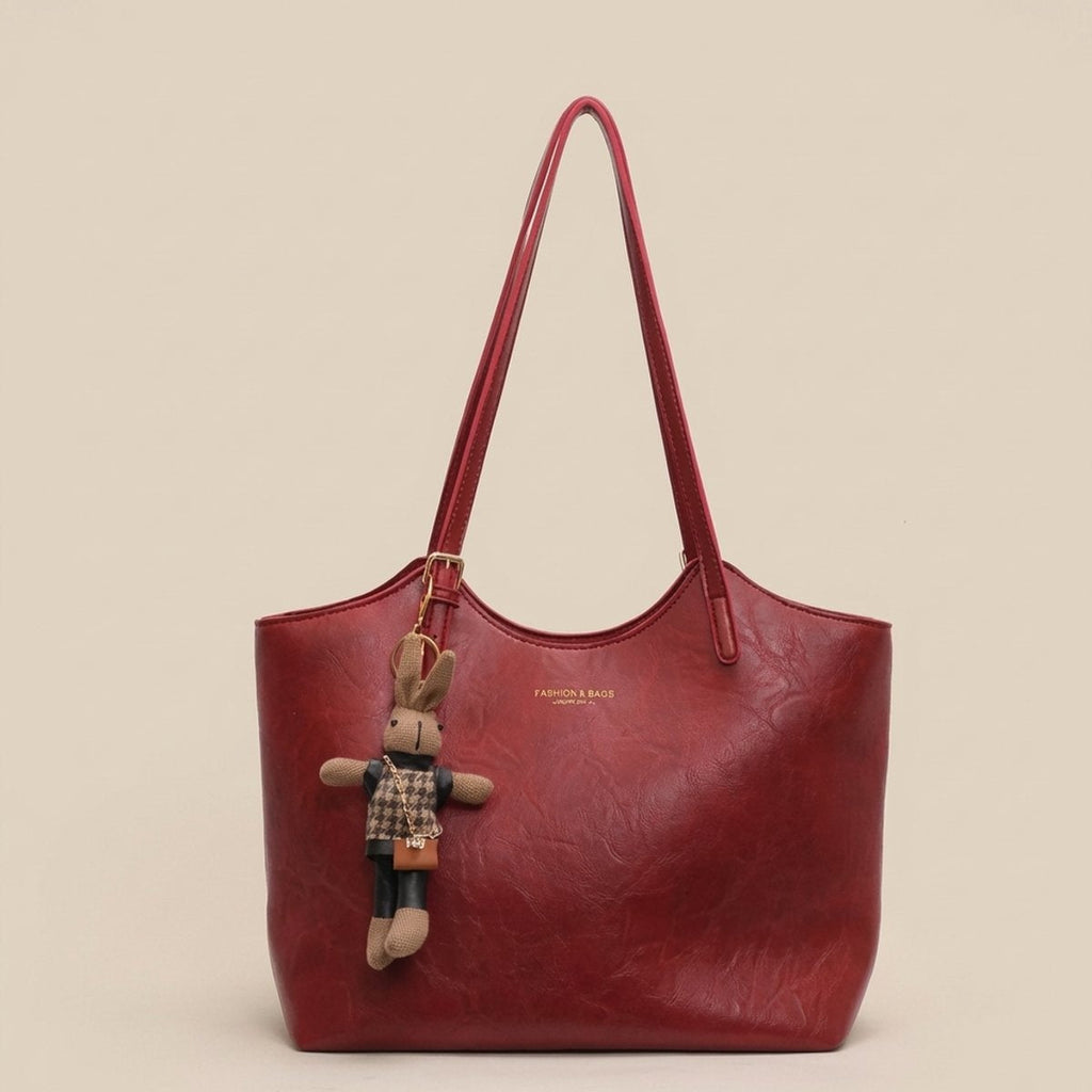 Macarena | Bolso Tote de Cuero Vegano Grande con Colgante