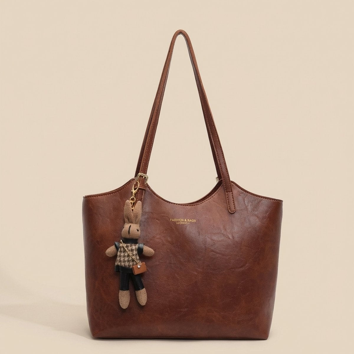 Macarena | Bolso Tote de Cuero Vegano Grande con Colgante
