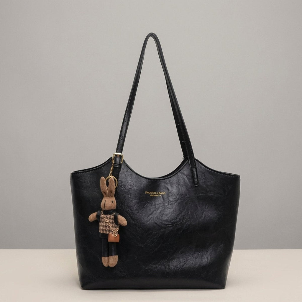 Macarena | Bolso Tote de Cuero Vegano Grande con Colgante