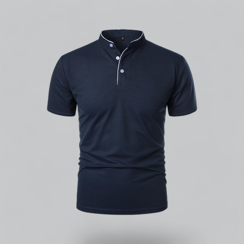 Mikel | Polo de Manga Corta Hombre Cuello Mao Algodón