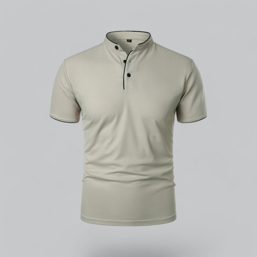Mikel | Polo de Manga Corta Hombre Cuello Mao Algodón