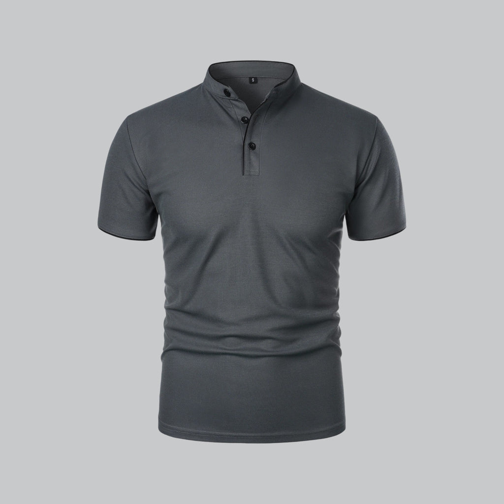 Mikel | Polo de Manga Corta Hombre Cuello Mao Algodón