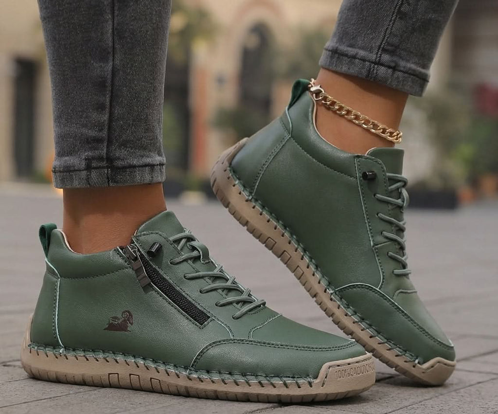 Belén | Zapatillas con Cremallera Lateral y Suela Masajeadora