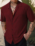 Pablo | Camisa Estampada de Manga Corta Hombre Cuello Clásico