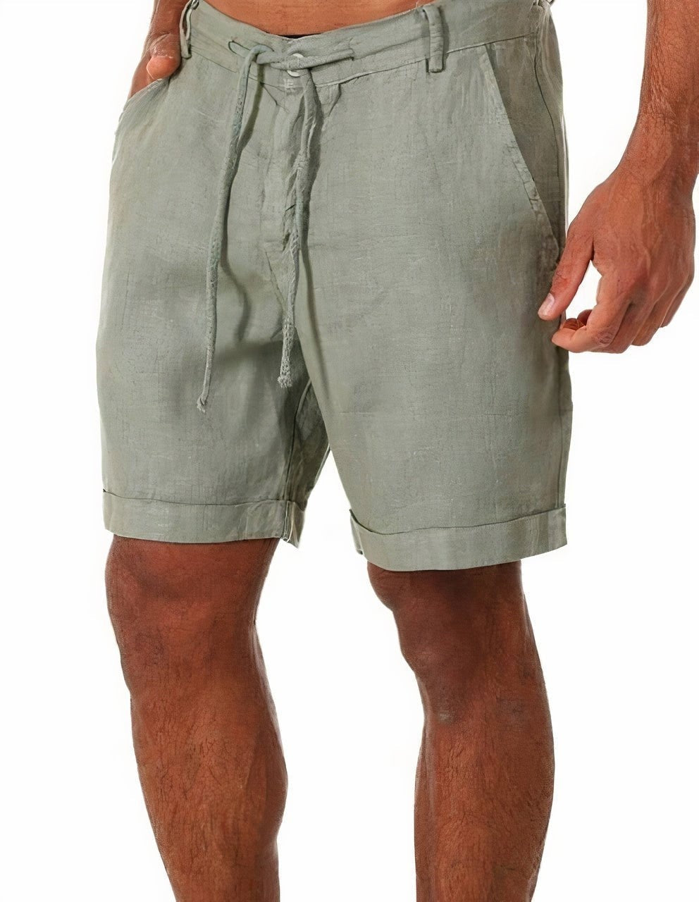 Álvaro | Pantalón Corto de Lino Hombre Cintura Elástica