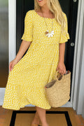 Pilar | Vestido Midi de Verano de Lunares con Volantes Mujer