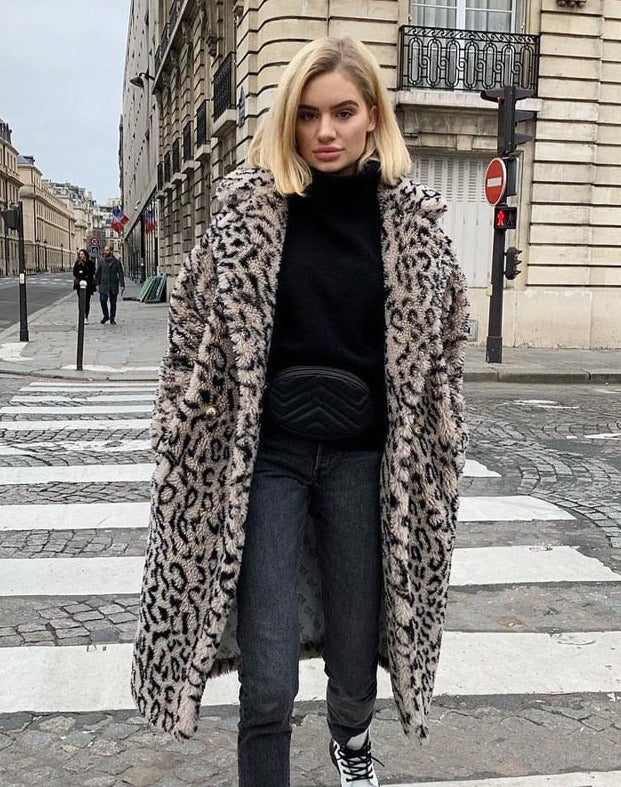 Fabiola | Abrigo de Piel Sintética Leopardo