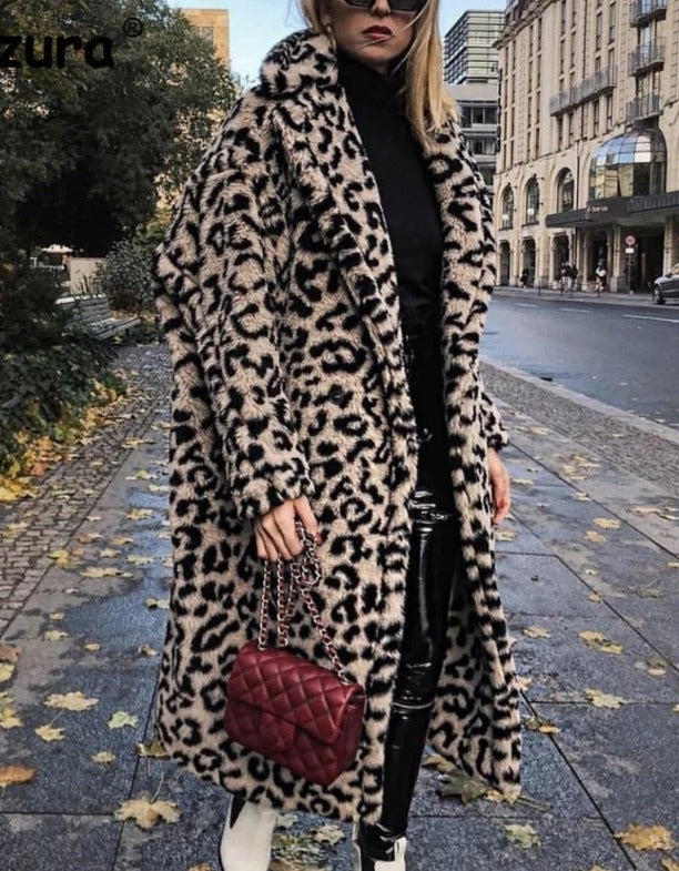 Fabiola | Abrigo de Piel Sintética Leopardo