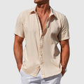 Rodrigo | Camisa de Lino de Manga Corta Hombre Texturizada