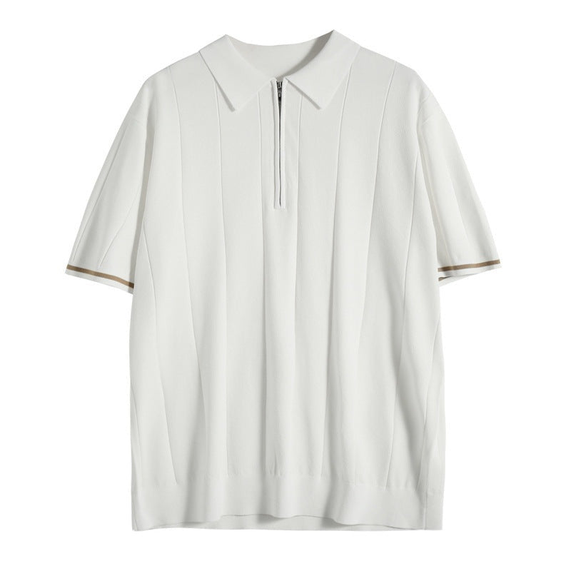 Alonso | Polo de Punto con Cremallera Hombre Manga Corta