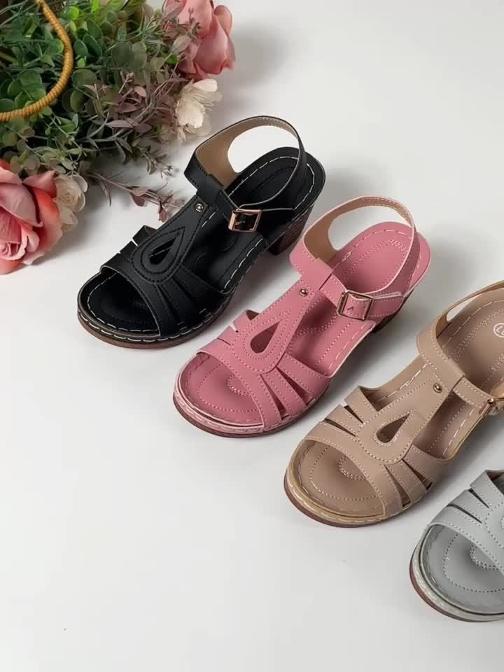 Amelia | Sandalias de Tacón Bloque Mujer Hebilla Ajustable