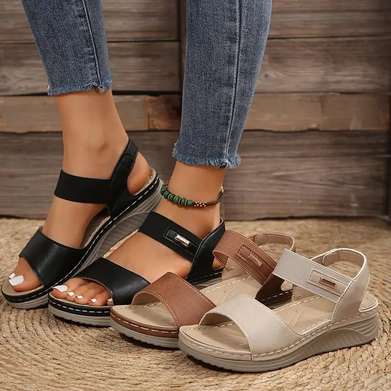 Laura | Sandalias Planas de Confort Mujer Tiras Ajustables