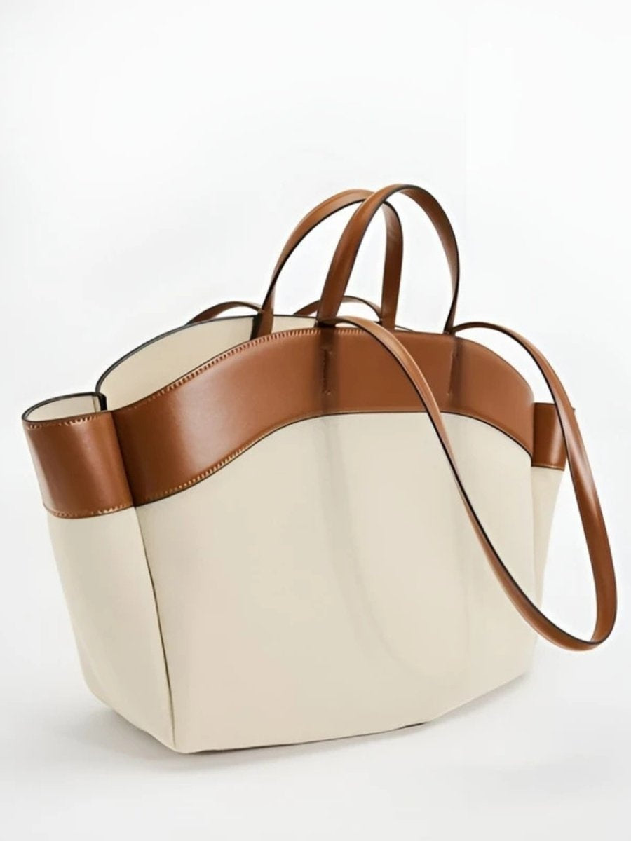 Soledad | Bolso Tote de Lona con Detalles de Piel Grande