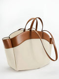 Soledad | Bolso Tote de Lona con Detalles de Piel Grande