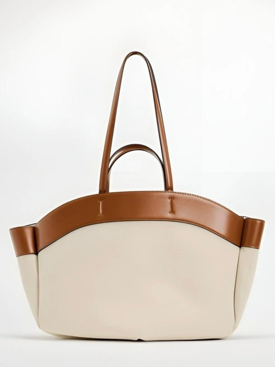Soledad | Bolso Tote de Lona con Detalles de Piel Grande