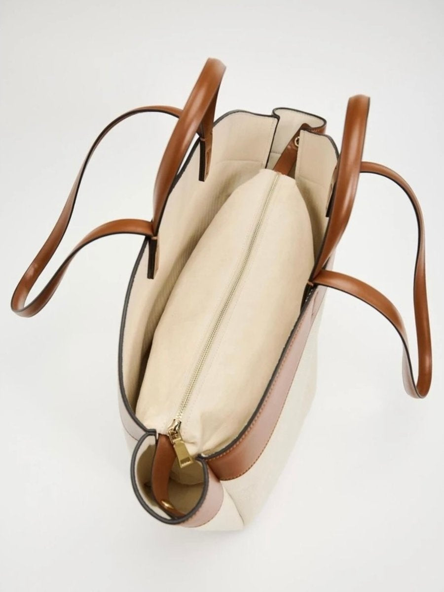 Soledad | Bolso Tote de Lona con Detalles de Piel Grande