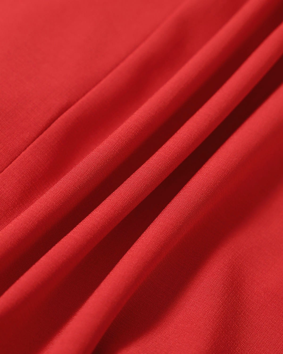 Lourdes | Vestido Corto Rojo Sin Mangas con Escote Barco y Cintura Alta