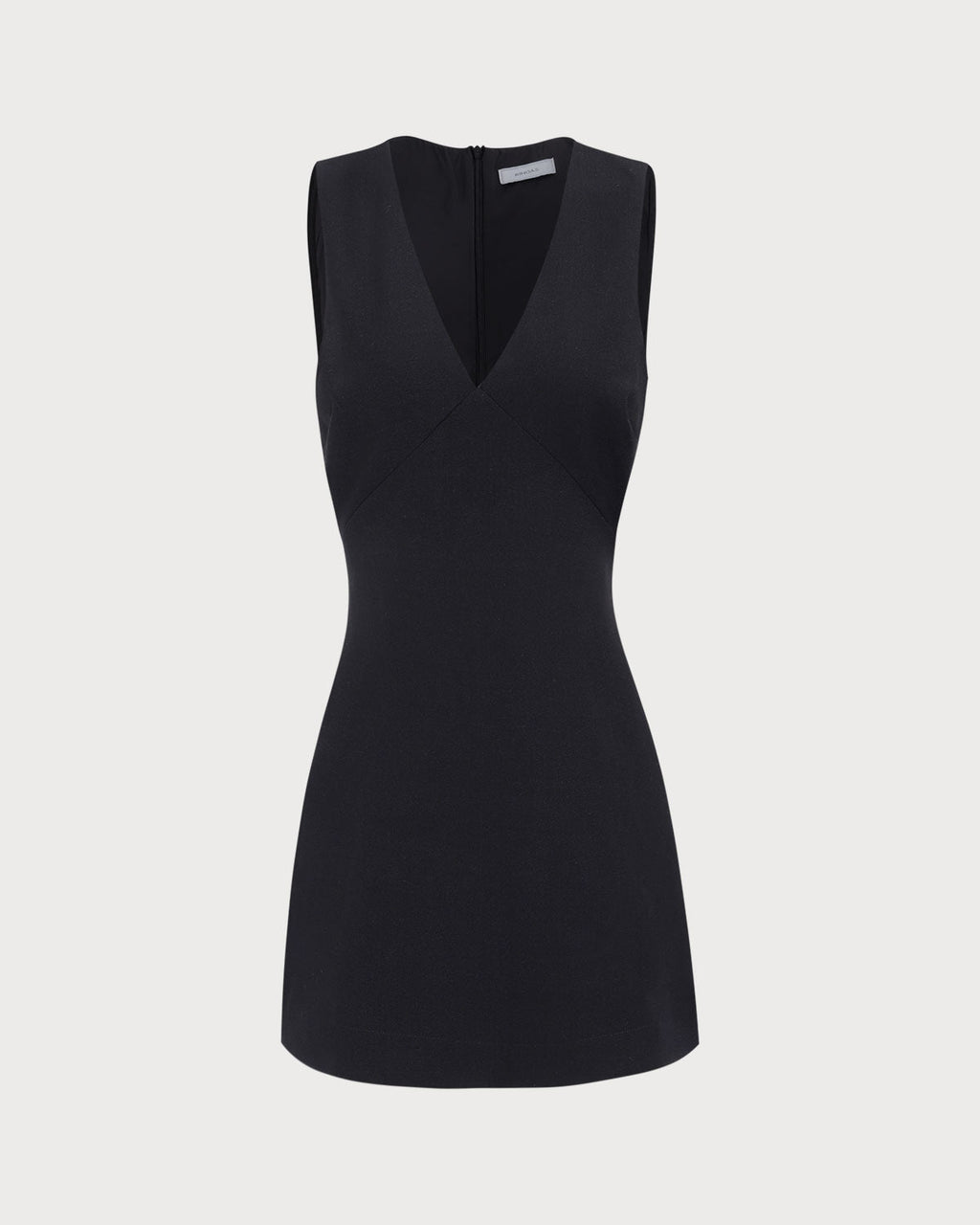 Mónica | Vestido Corto Negro Sin Mangas con Escote en V